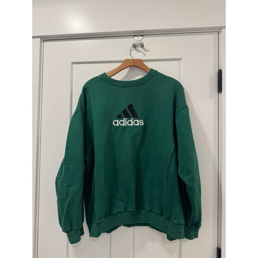 Adidas Vintage Y2K green embroidered Crew size large - Picture 2 of 6